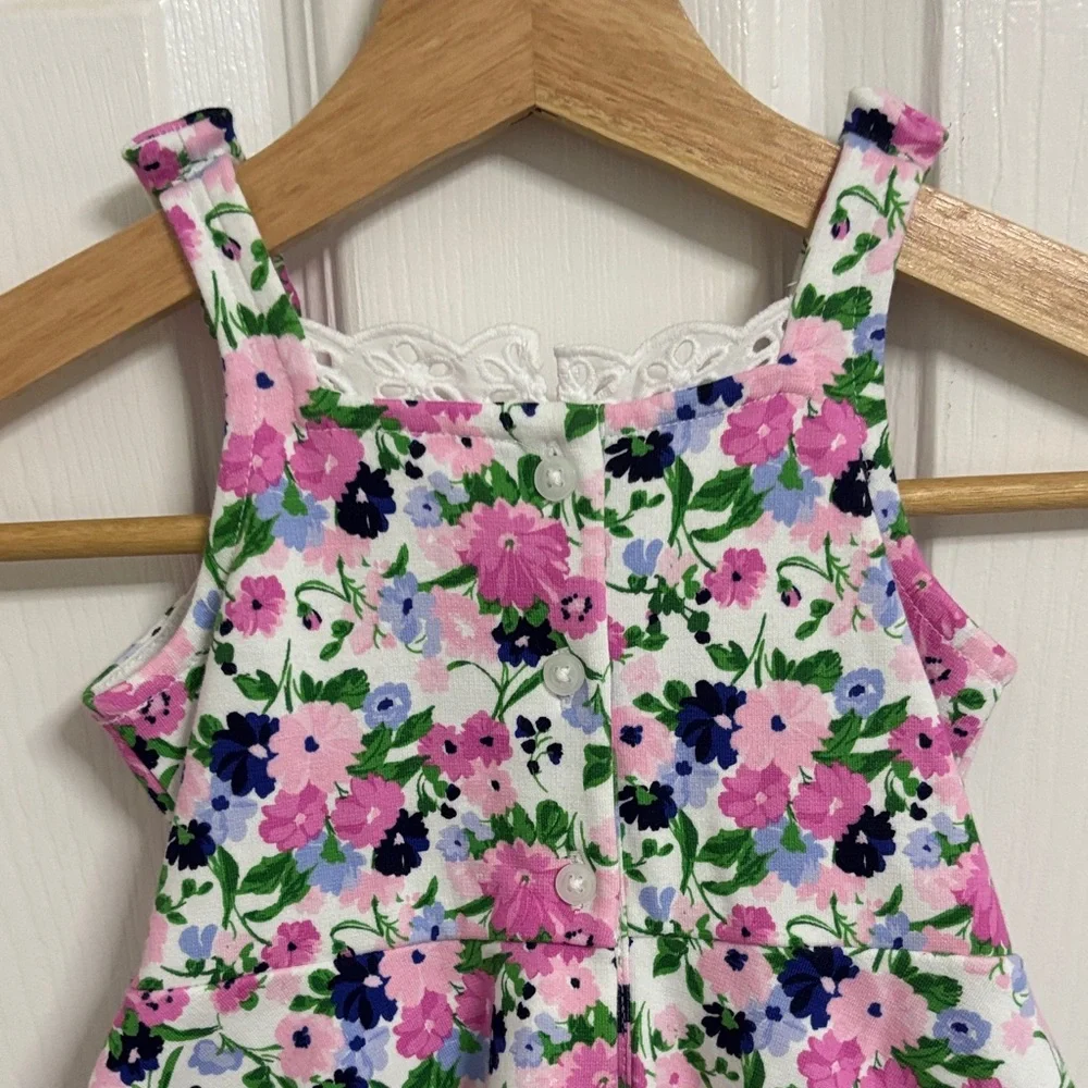 Janie and Jack Pink Floral Tiered Sundress with Lace Trim New 18-24 Months